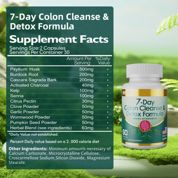 7-Day Colon Cleanse & Detox Formula Capsulese - Image 2