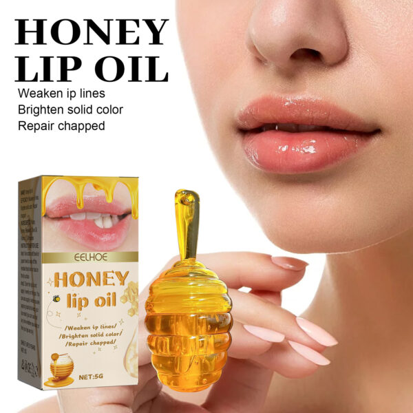EELHOE Honey Lip Oil, Reduces Lip Lines, Prevents Cracking And Peeling, Moisturizing Lip Care Oil. - Image 2
