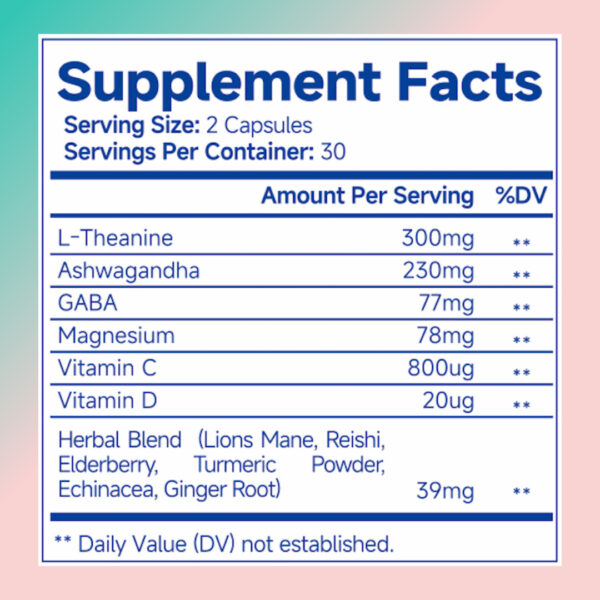 Ashwagandha For Women Supplement With L-Theanine Magnesium, Stress Relief, Focus And Relaxation Support Anxiery Pill - Image 7
